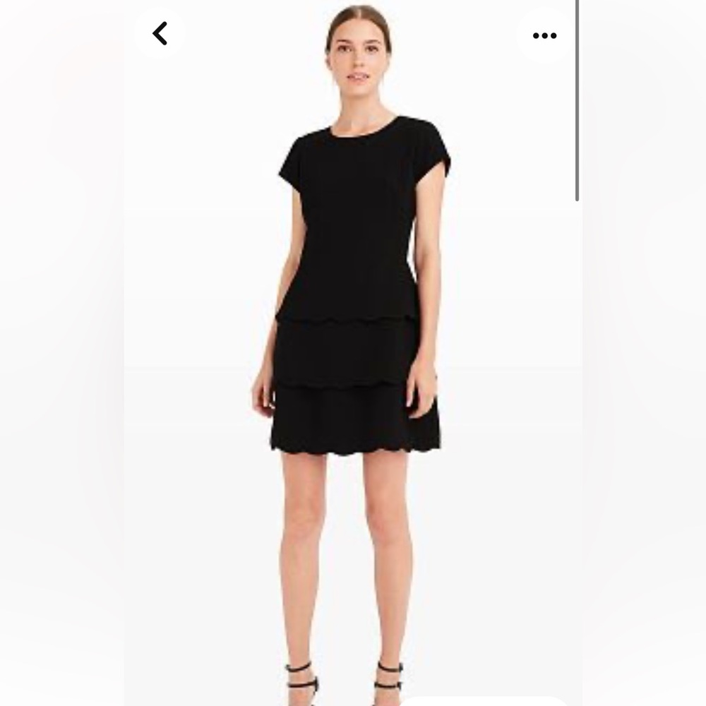 Club Monaco Black Scalloped Tier Colby Dress Size 4